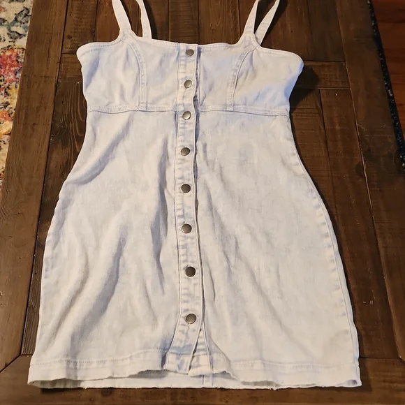 white christmas dresses Rylie White Denim Strapless Fringe Mini Dress
